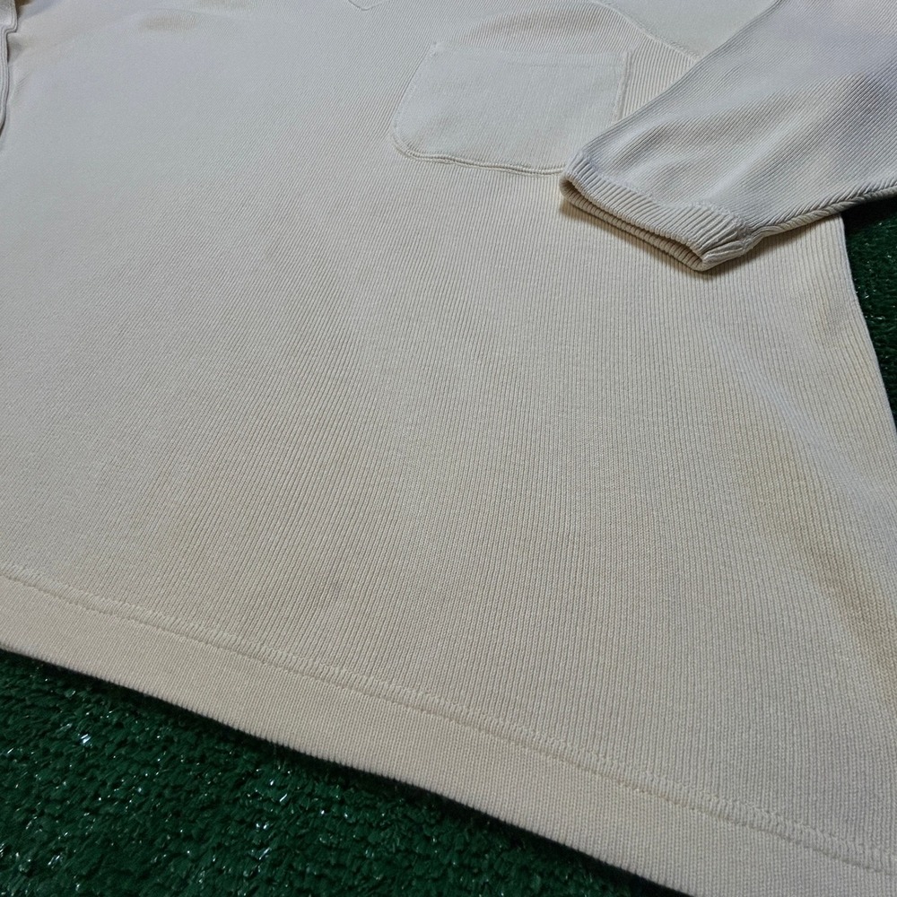 Vintage Eddie Bauer Ribbed Knit Crew Neck Pocket Sweater Cream Ivory Womens M - Picture 8 of 10